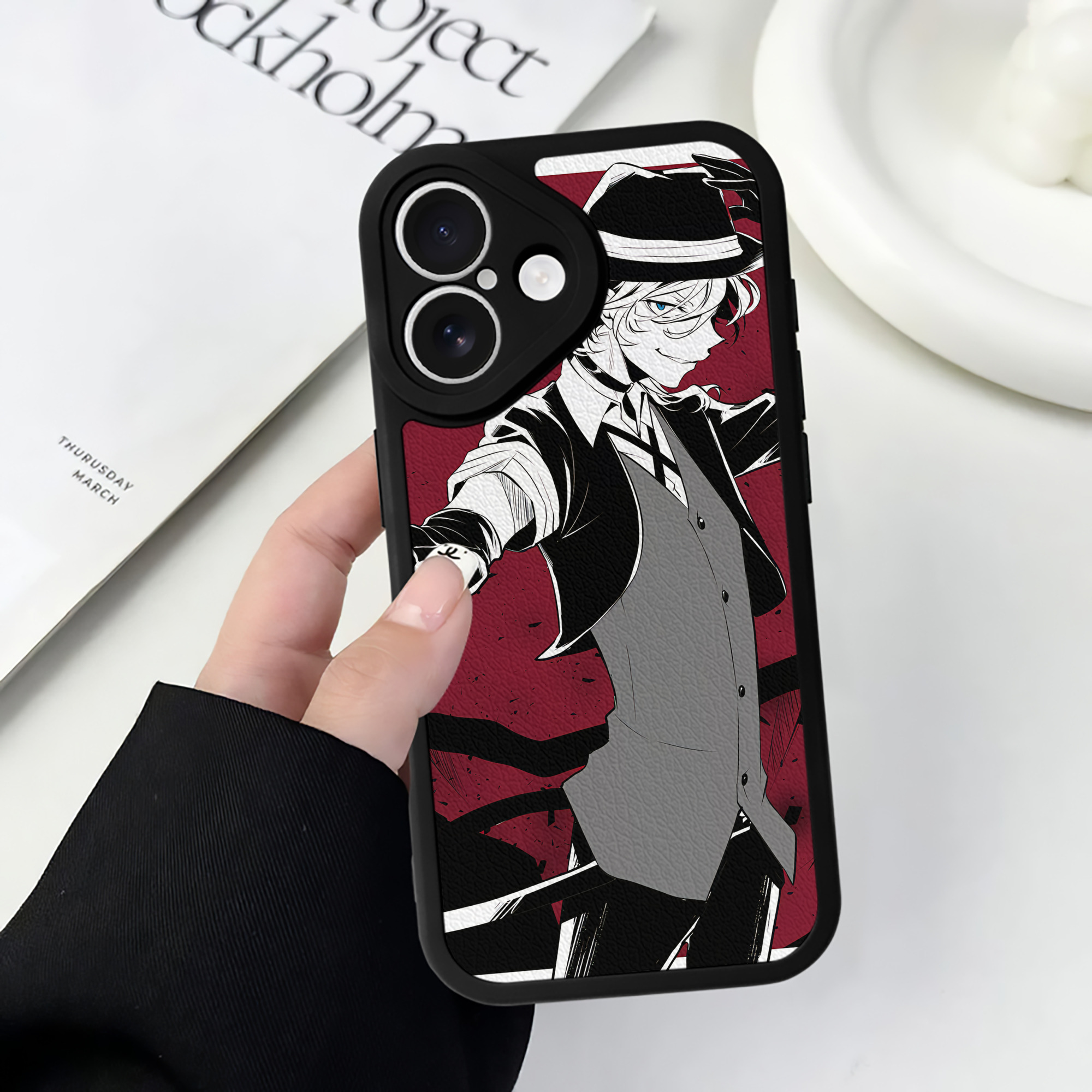 （画像用） 文豪ストレイドッグス Bungo Stray Dogs 【iPhone 16シリーズ対応】シリコンスマホケース（レザー調） 材質：シリコン